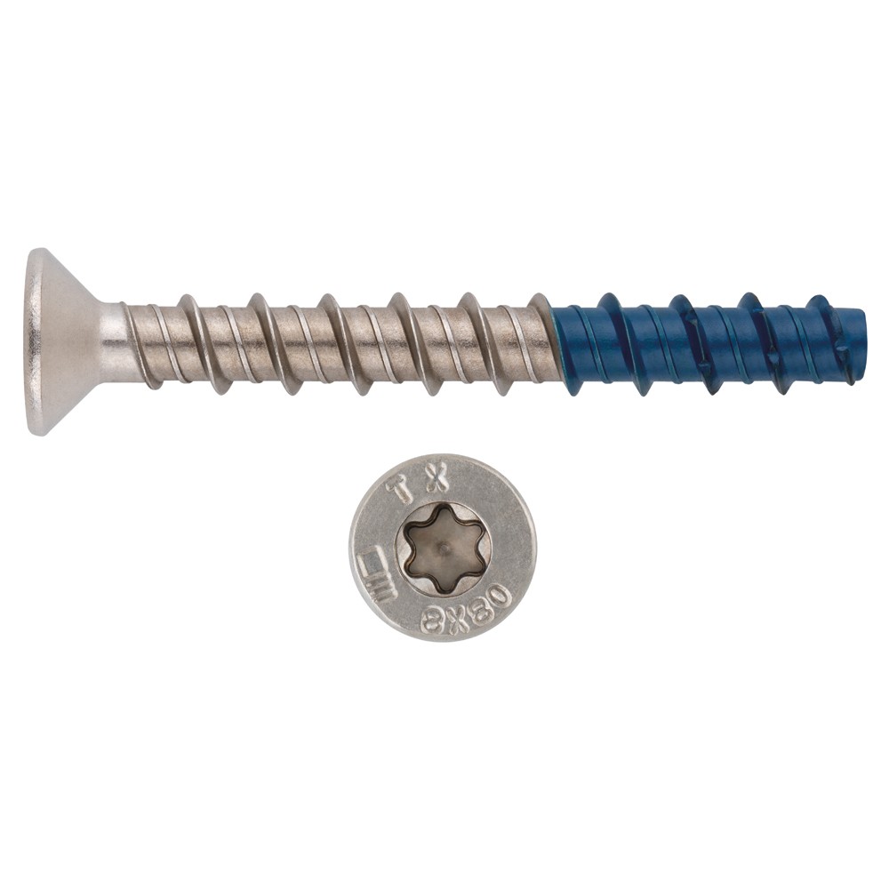 TXA [CP] Anclaje de fijación directa en hormigón Bimetal (cuerpo inoxidable A4 y punta de acero al carbono). Homologado ETE Opt.1. Cabeza avellanada